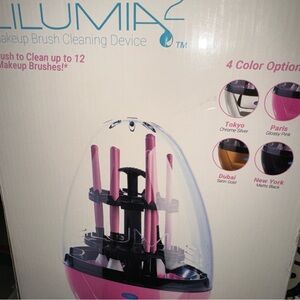 LILUMIA Paris Glossy Pink Makeup Brush Cleaner new open bix